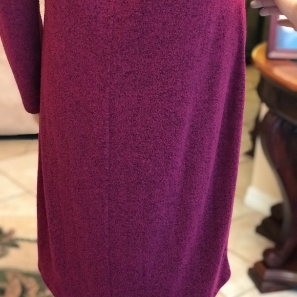 Express Long sleeves burgundy lg Dress with crowl neck line - Picture 4 of 7